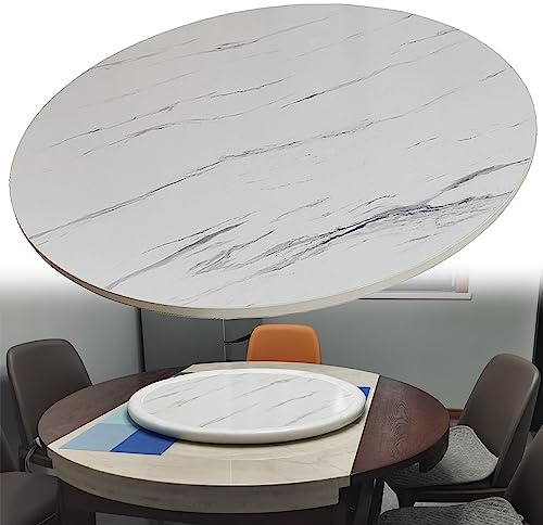 SAGIDAR Table Tournante en Bois Ronde, Grand Plateau Tournant De Table À Manger, Diamètre 50cm-100cm, Pas Facile À Incliner, 360° Rotation Plateau De Service, Silencieux Et Antidérapant
