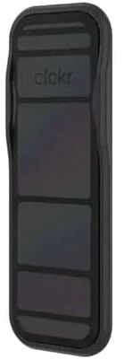 CLCKR Cell Phone Stand Phone Grip Compatible with Apple, Samsung, LG, Motorola, OnePlus Phones - Reflective Black