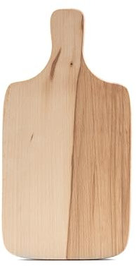Planche à découper en bois de hêtre massif huilé Avec poignée - Planche à hacher double face Petite - 30,5 x 16 x 1,5 cm - Pour viande, fromage, pain, légumes et fruits