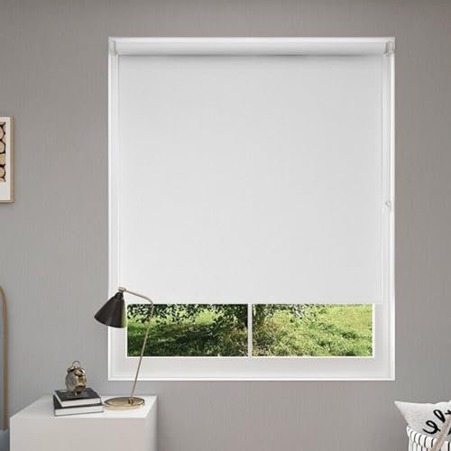 Ohne Bohren Duo Rollos 75 x 180 cm Lichtfilterung/Wasserdicht/Anti, Springrollo Tageslichtrollo Rollo, Verdunkelungsrollo Klemmfix ohne Bohren, für Alle Fenster ohne Bohren, Weiß
