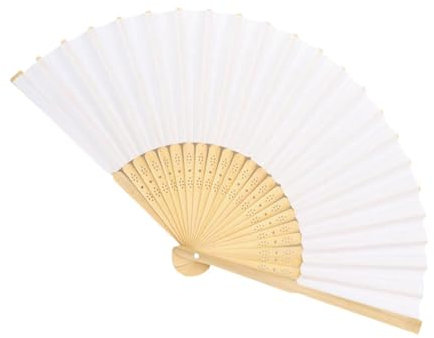 Ventagli Di Carta Bianca - Ventagli Pieghevoli Portatili Leggeri Da 20 G | Ventagli Per Invitati Al Matrimonio Portatili Facili Da Usare, Ventagli Pieghevoli, Ventaglio In Carta Bianca, Ventagli Cines