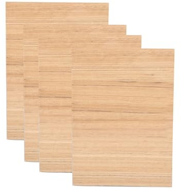Lot de 4 plaques de contreplaqué en bois d'ébène de 3 mm - 3 mm - 30 x 21 cm - Pour travaux manuels, gravure laser, découpe CNC, peinture, modélisme pyrogravure