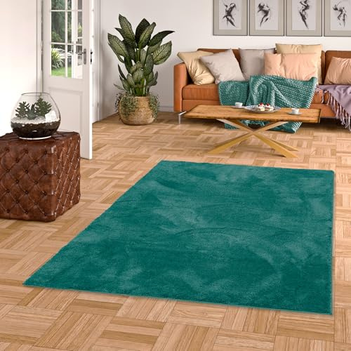 Pergamon Luxus Super Soft Hochflor Langflor Teppich Flauschig Weich Wohnzimmer Schlafzimmer Silky Mintgrün
