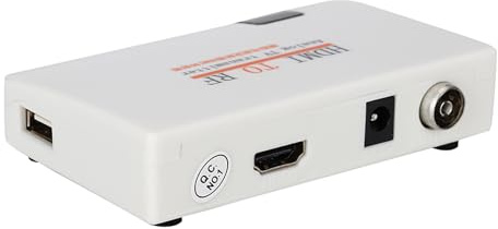 Modulateur HDMI RF convertisseur coaxial adaptateur VHF avec cordon mâle de type F pour ordinateurs portables, magnétoscope, lecteur DVD, Fire Stick-Top Cable Box HD entrée vidéo numérique vers sortie