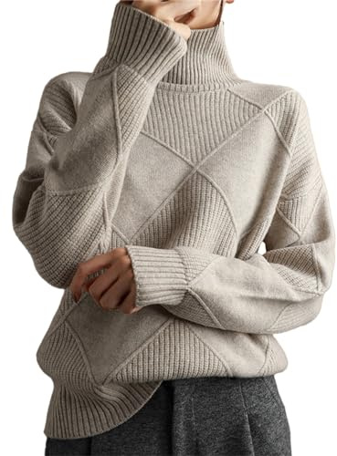 TEPTDirio Women's Jumpers Turtle Neck Oversized Cardigan for Women Classic-Fit Lightweight Long-Sleeve V-Neck Jumpers Casual Ladies Jumpers Jumpers Women Promotion