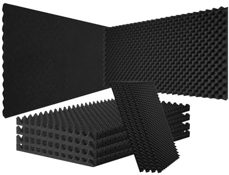 VEVOR Akustikschaumstoff Akustikpaneele, 4er-Set, 1200 x 600 x 50 mm, schalldichte Wandpaneele im Eierform-Design, Akustikplatten, Akustikschaumstoff-Matten für Studiowände und -decken, schwarz