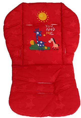 Cuscino imbottito spesso per passeggino, carrozzina e passeggino, colore: rosso