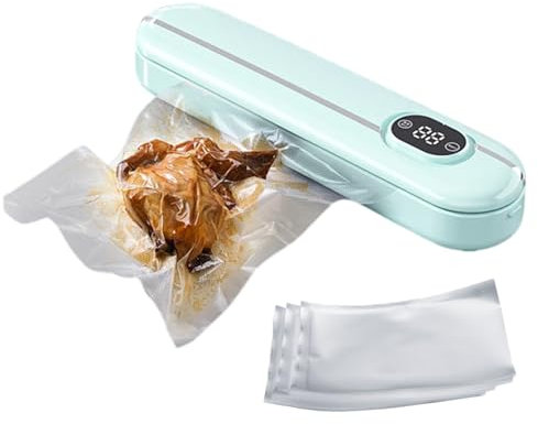 Fresh-Keeping Vacuum Sealer Machine,One Key Automatic Vacuum Sealing Machine,Fast-Compact Food Sealer,60 Kpa Strong Suction,28 Cm Sealing Length,for Preserving Kitchen Food(Including 10 (Color:Green)