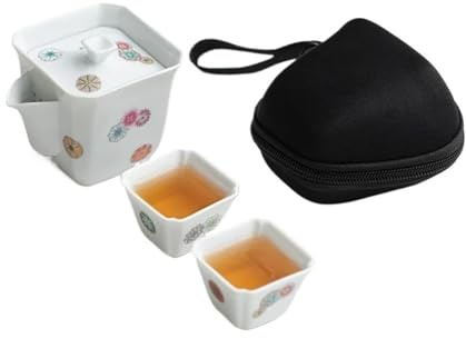 Teiere Servitori Di Caffè Set Da Tè Da Viaggio Kit Tè Modello Ortensia Set Teiera Tazza Quadrato Antico 1 Pentola 2 Tazze Set Tè Viaggio Set Tè Organizzatore Attrezzatura Artigianale Teiere Servizi Da