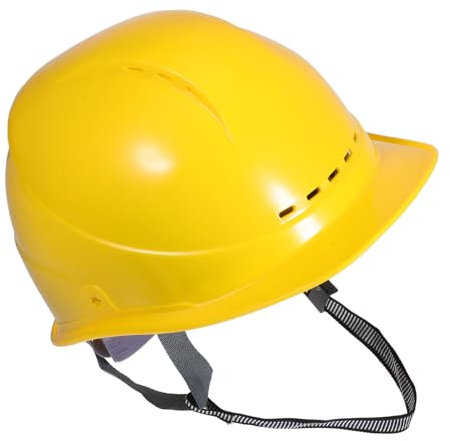 MUCKLILY Casque De Chantier De Sécurité Jaune Ventilé en Fibre De Verre Épaisse, Protection Antichoc Légère Et Confortable, Casque Robuste pour Travaux Industriels Et Chantiers Professionnels