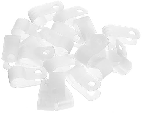 Operitacx 1000pcs Plastic Rope Light Clips, White Cable Clamps for Christmas Tree String Lights and Cables, Strong Wire Holders for Decks and Large Events