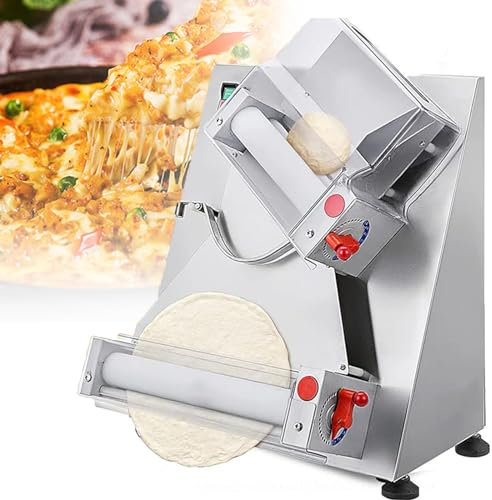 Electric Pasta Dough Press Machine, Fully Automatic Stainless Steel Roller for Homemade Pizza and Pasta, Adjustable Thickness