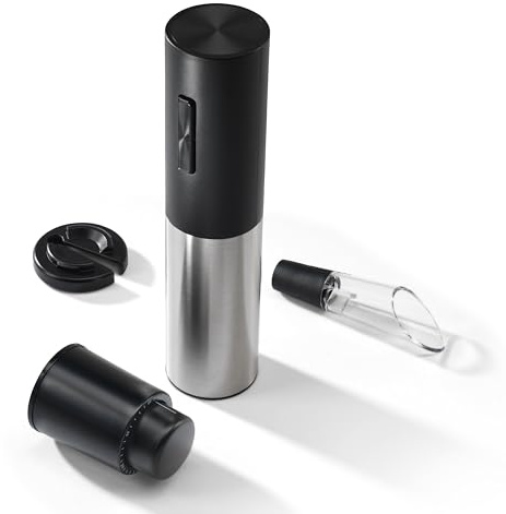 Connoisseur Creations USB Rechargeable Electric Corkscrew 4 Piece Accessory Set