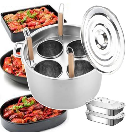 CQIKRWGWS Cuoci-Spaghetti Commerciale, 3/4 Fori, cuoci-Gnocchi, Macchina per Cucinare Verdure, maccheroni, Pasta, Macchina per la Pasta con cestello, Acciaio Inossidabile, Multiuso, in Una pentola