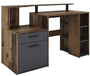 byLIVING Schreibtisch Louis, in Old Wood-Optik (Altholz) und anthrazit