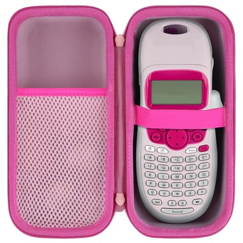 Lebakort Storage Case Compatible with DYMO LetraTag 100H / 100H Plus Handheld Label Maker (Pink Case)