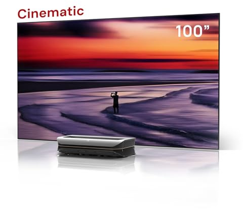 AWOL VISION LTV-3000 Pro + 120 Cinematic Screen Bundle – 4K UHD HDR10+ Dolby Vision & Atmos Ultrakurzdistanz RGB-Laser-Beamer Heimkino