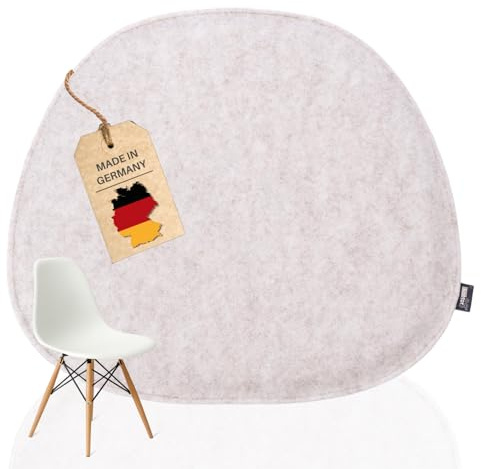 kontor28® - Designer Sitzkissen Filz handgefertigt Made IN Germany | Sitzkissen Stuhl 36 x 40cm aus rPET-Filz weiche und robuste Polsterung (1, Beige, Form B)
