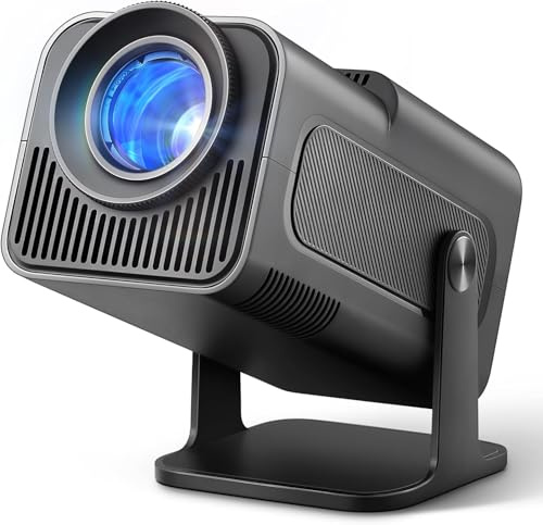 [Buit-in Apps ] INMOZATA Mini Projector 300 ANSI Brightness Native 1080P Full HD Support 4K, WiFi 6 & Bluetooth, Auto Keystone, Android 11.0, Portable Projector for Bedroom Home Office Outdoor Camping
