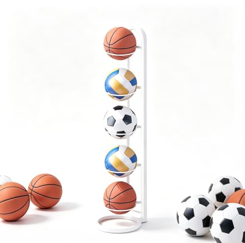 Organizador para Balones de Fútbol Baloncesto Voleibol de 5 Niveles-Blanco