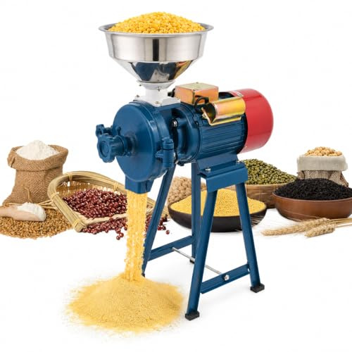 Macinino elettrico da 2200 W, per cereali, spezie, cereali, con imbuto, ad alte prestazioni, per mais, riso, grano, sorghum, chicchi di caffè