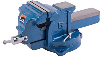 HRB Robust -skruvstäd 100/125/150 mm för arbetsbänk kan roteras 360° (spännvidd 125 mm, vikt 7 kg)