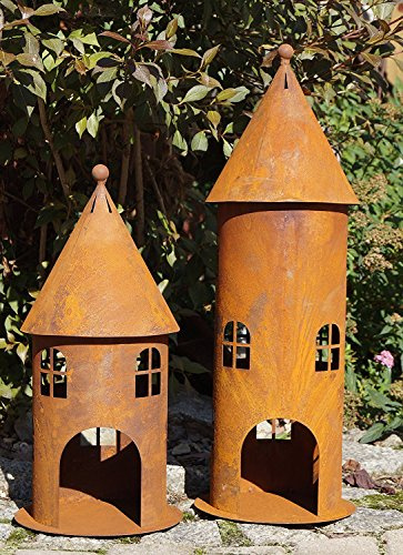 Edelrost Windlicht Turm groß 58 cm Gartendekoration Leuchtturm 1 STÜCK: Turm groß