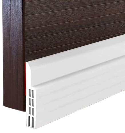 Hulameda Door Draft Excluder Strip, Self Adhesive Draft Excluder Tape for Noise Proof and Energy Saving, Door Bottom Seal Strip to Prevent Bugs Coming (White/2 Width x 39 Length)