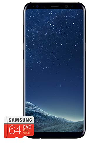 SAMSUNG Galaxy S8+ Smartphone, Midnight Black, écran 6,2, 64 Go Extensible [Version Italienne] + Micro SD 64 Go Evo Plus