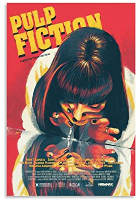 Huangchen Klassisches Filmposter Pulp Fiction Mia Wallace Poster Dekorative Malerei Leinwand Wandkunst Wohnzimmer Poster Schlafzimmer Gemälde 60 x 90 cm