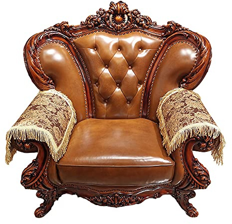 LUFEIJIASHI Luxury Couch Arm Covers,Washable Armrest Covers for Sofa,Anti Slip Recliner Chair Arm Covers Protectors for Leather Sofa Arm Cover Set of 2 (SBDB-Coffee)