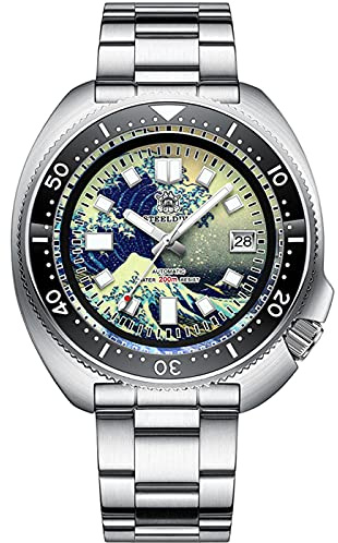 STEELDIVE Kanagawa Turtle SD1970J Vollleuchtendes Zifferblatt, Keramik-Lünette NH35, automatische Herren-Tauchuhr, schwarz, Taucheruhr, Blau, Taucheruhr