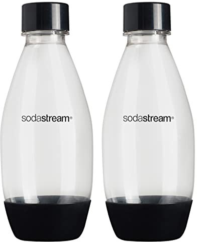 SodaStream Bottiglia sottile da 0,5 l, lavabile in lavastoviglie, colore: nero
