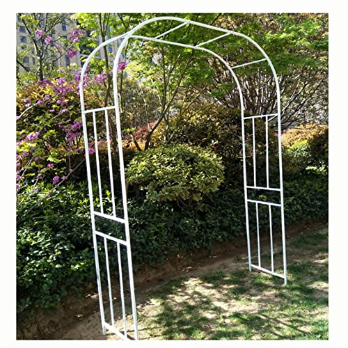 SHUITUKOUU Klettergerüst Für Pflanzen,Kletterpflanzen,Gartenbogen, Gartenlaube Zum Klettern Von Reben Und Pflanzen, Hochzeiten, Partydekoration,Weiß,2.4 * 2.4m(7.87 * 7.87ft)