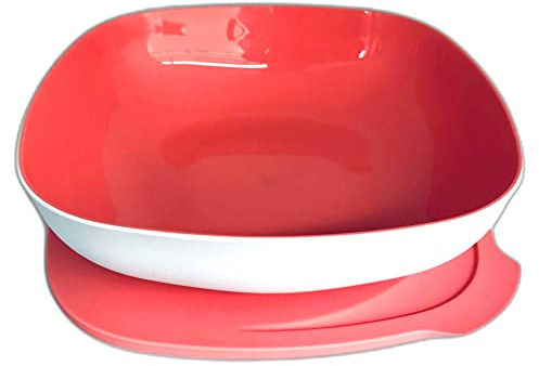Tupperware Allegra 2,5 L lachs weiß Schüssel Schale servieren Servierschale eckig