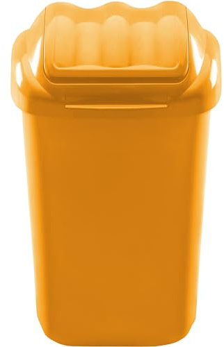 Home Centre Flip Top Plastic Waste Bin 50 Litre Yellow Kitchen Office