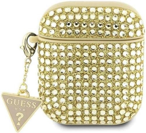 Guess GUA2HDGTPD - Custodia per AirPods 1/2, con strass dorati