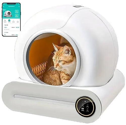 MOXAC Lettiera per Gatti Intelligente Automatica Extra Large, Lettiera per Gatti Autopulente con Deodorante E Tappetino per Lettiera, Toilette per Gatti Autopulente Intelligente con Controllo App