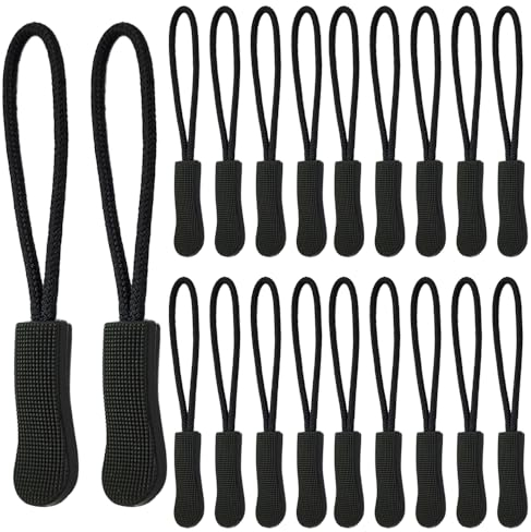 20 Stück Reißverschluss Anhänger zum Einfädeln, Zughilfe, Rutschfest Zipper Tag für Rucksäcke, Jacken, Gepäck, Handtaschen