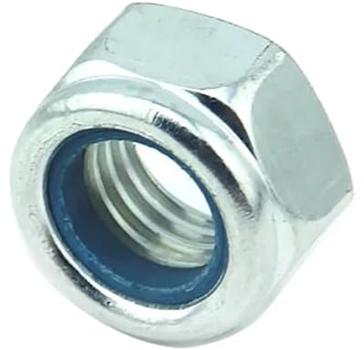 Sechskant Sicherungsmutter Mit Edelstahl/Verzinktem Nyloneinsatz M2 M2,5 M3 M4 M5 M6 M7 M8 M10 M12 M16 Zinc Plated White M8x1.25mm 5pcs