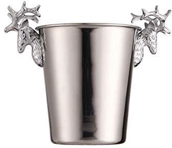 MOOWI Eiskübel Edelstahl-Eiskübel, tragbarer Eiskübel, Hotelweinkübel, Sektkübel, Getränkekübel, Partyaktivitäten und Campinggeschirr Hält eiskalt und trocken (Color : B)