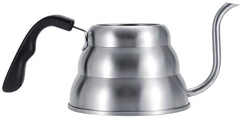 Kaffee-Teekanne aus Edelstahl Zum Ausgießen, Wasserkocher mit Schwanenhals und Integriertem Thermometer, 1,2 L, 0 und Wasserkocher aus Stahl mit Integriertem Tropf