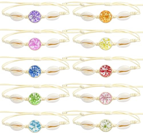 Cosswe Freundschaftsarmbänder für Mädchen,Geflochten Freundschaft Armbänder Verstellbare Freundschaftsarmband Bunte Blumen Baum des Lebens Gewebte Armbänder Handgefertigt Armband für Frauen Teenager