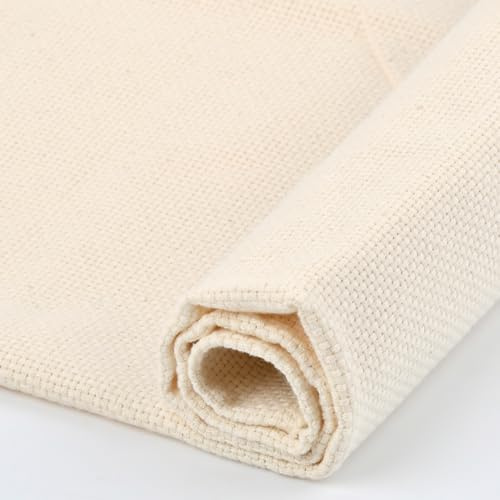 OctBird 67 * 50cm Linen Fabric,Monks Cloth for Punch Needle,Beige Punch Needle Fabric,Tufting Cloth,Embroidery Material,Embroidery Cloth,Monks Cloth for Tufting,Needlework Fabrics