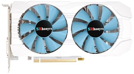 SRhonyra Radeon RX 590 GME Carte graphique GDDR5 8 Go pour PC de jeu, carte vidéo 2304SP 256 bits, PCIe 3.0 x16, connecteur 6 broches, GPU avec ports HDMI, DisplayPort et DVI (édition blanche)