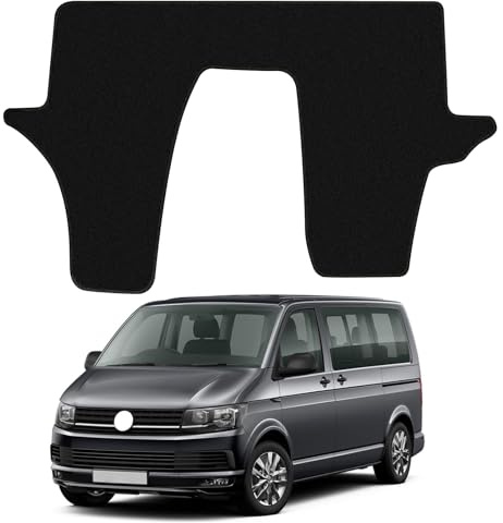 Auto Fußmatten Ersatz für VW T5 2003-2015/T6 2015-2024 3 Sitzer Teppiche | Premium Fussmatten Sitz Vorn Classic Schwarz Auto Teppiche Passform