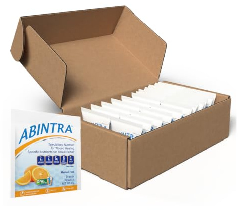 ABINTRA Integratore nutrizionale specializzato per la guarigione delle ferite. Include L-arginina, L-glutammina, proteine del siero, vitamine e minerali. Sapore di arancia. Prodotto negli USA. USA