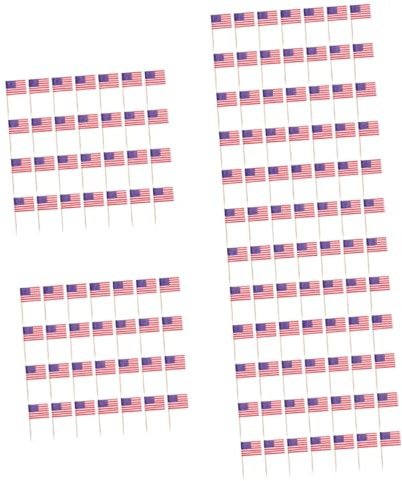 WATIIFUFU 1000 Stk Zahnstocher-kucheneinsatz Kleiner Usa-kuchen-zahnstocher Etikettenflaggen Für Lebensmittel Vorspeisen-zahnstocher Amerikanische Flagge Zahnstocher Mini-pfannkuchen Hölzern