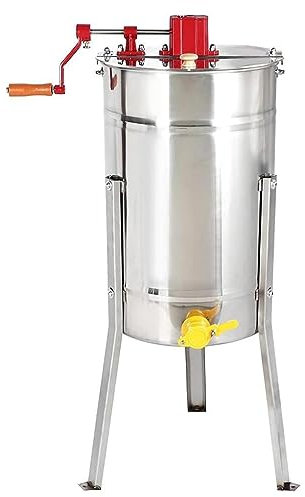 Extracteur de Miel Manuel à 3 Cadres, extracteur de centrifugeuse de Miel en Baril en Acier Inoxydable, équipement de centrifugeuse de rucher d'extraction d'apiculture adapté aux ruchers