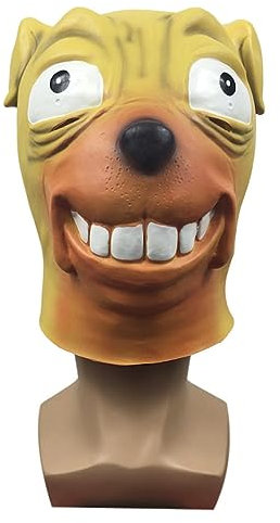 MOHDHAF-Hworks Cosplay Kostüm Maske Hund Kopfbedeckung Tiermaske Maskerade Party Spoof Grüner Fisch Latex Kopfbedeckung Halloween Party Requisiten